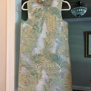 Alex Marie Green and Gold Mini Dress